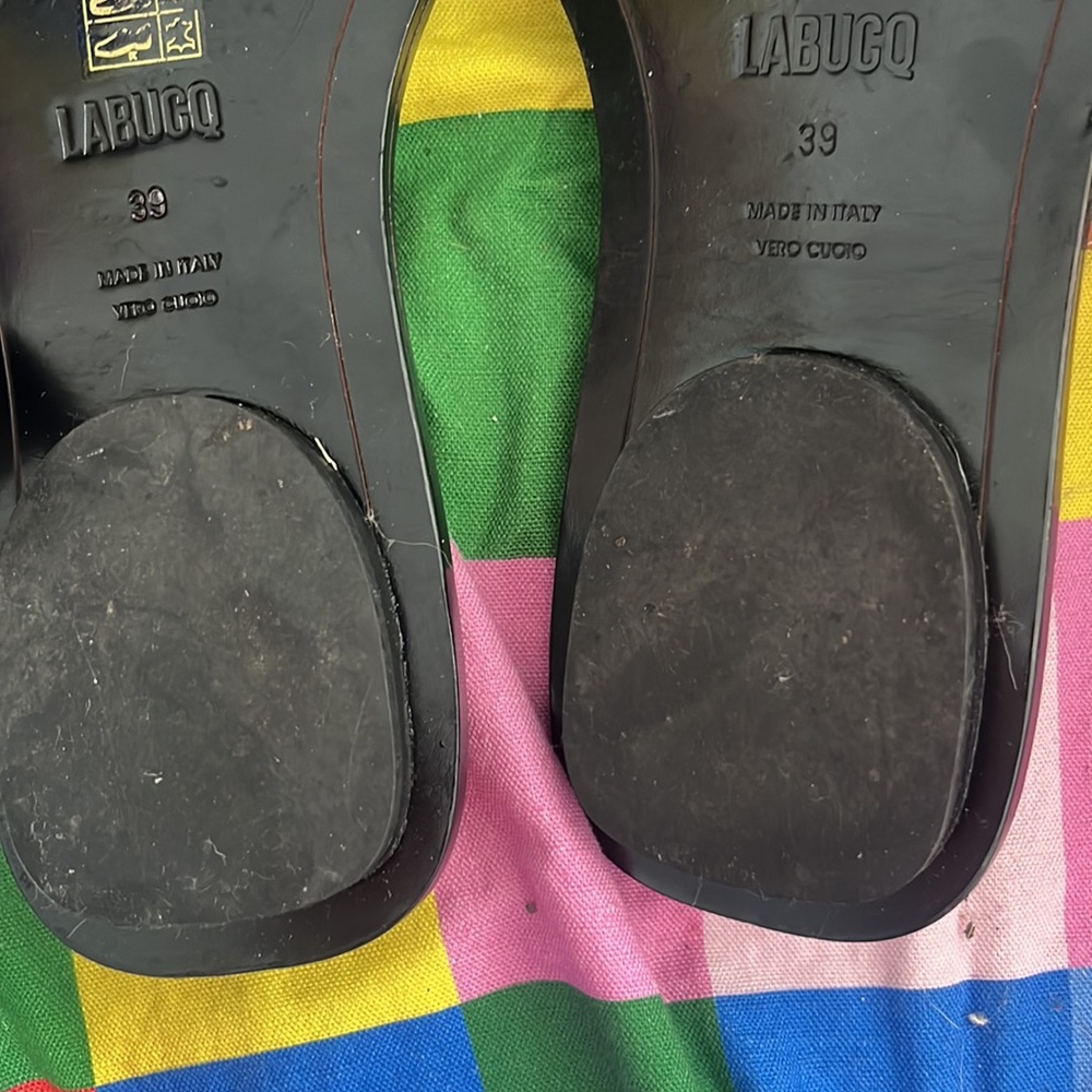 Labucq Brown/Black Sandals 39/8.5 EUC - Picture 3 of 5